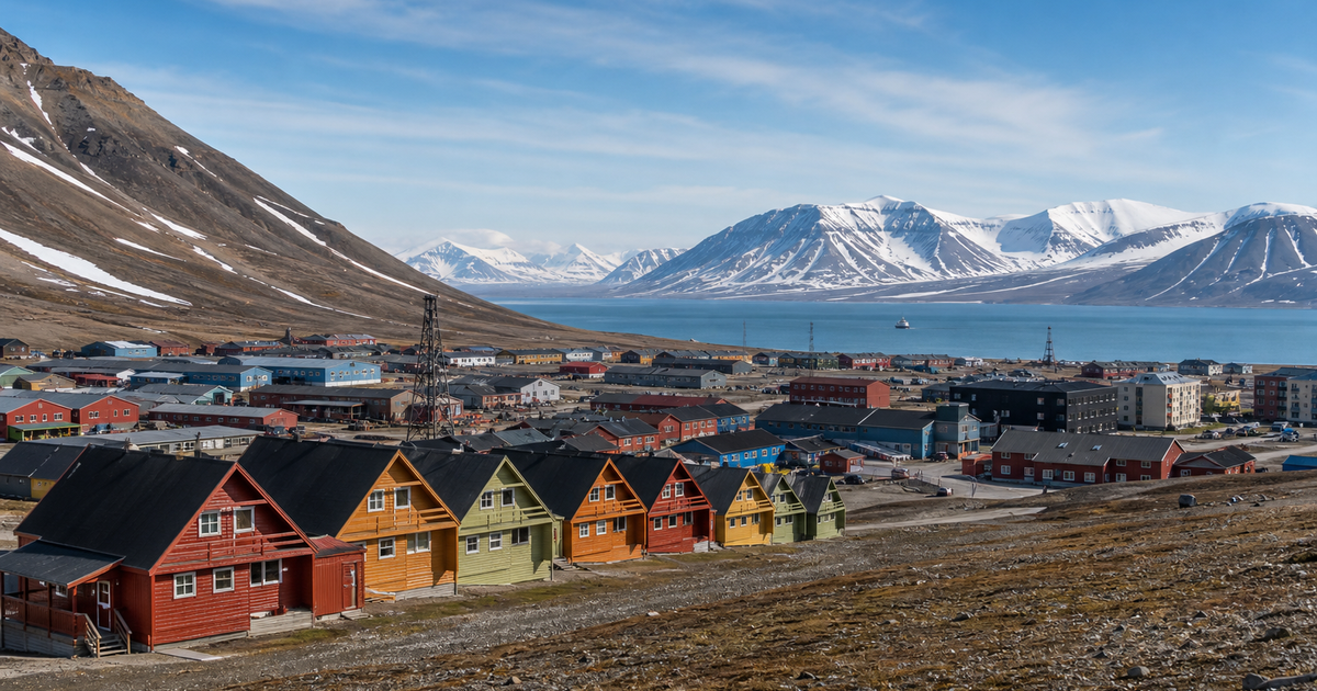 Longyearbyen city waterfront and skyline