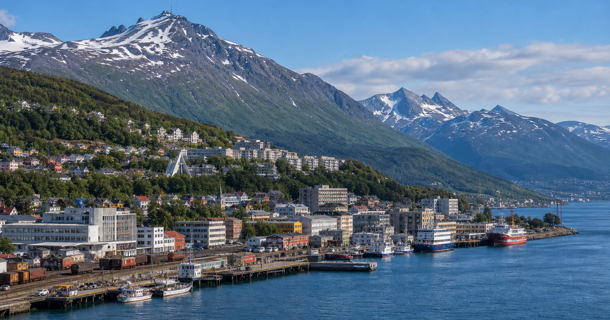 Narvik city waterfront and skyline