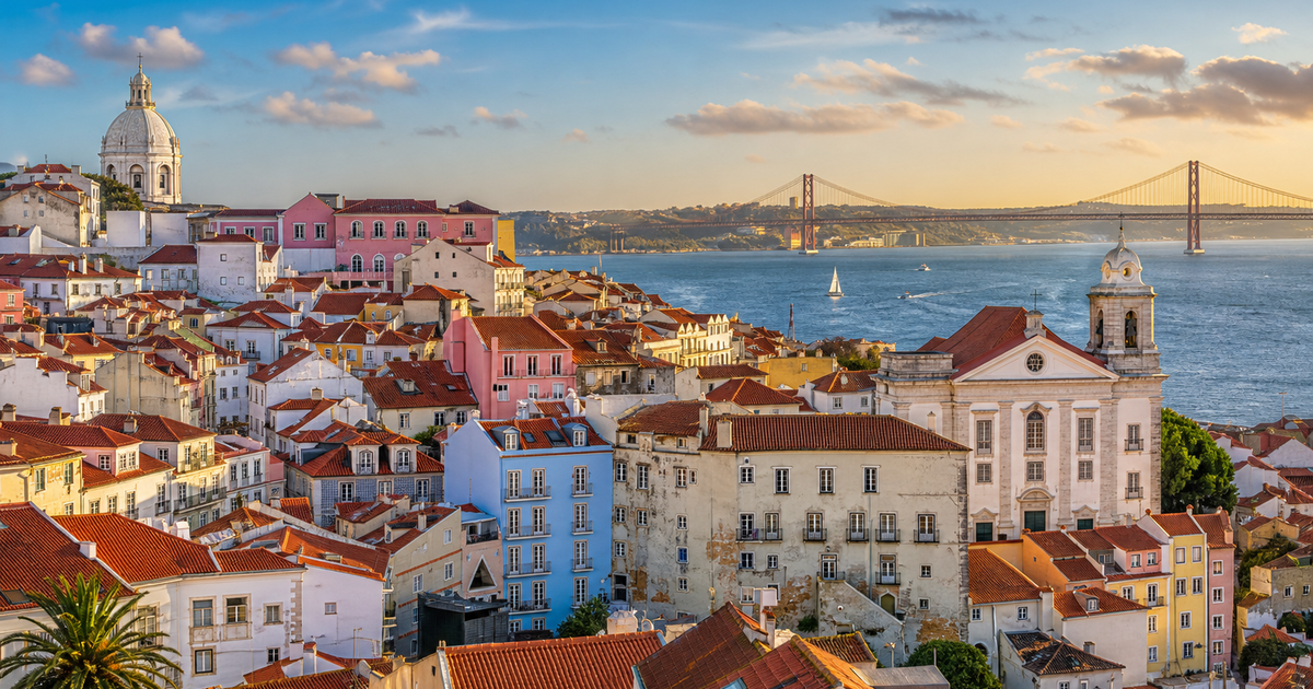 Lisbon city waterfront and skyline