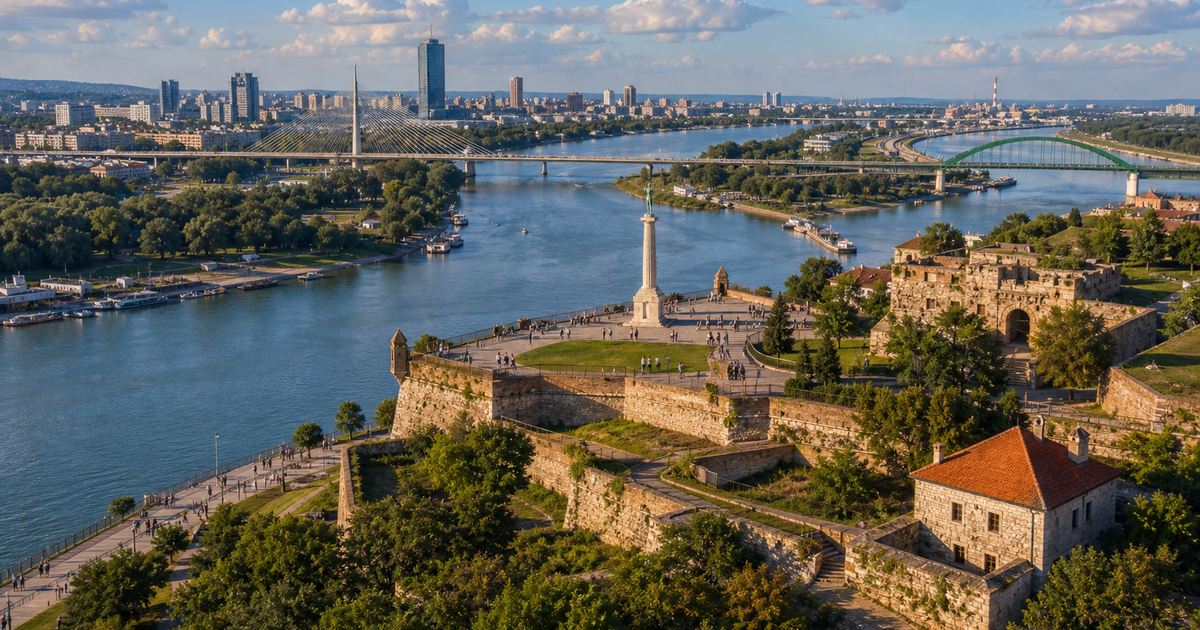 Belgrade city waterfront and skyline