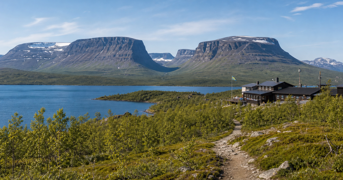Abisko city waterfront and skyline