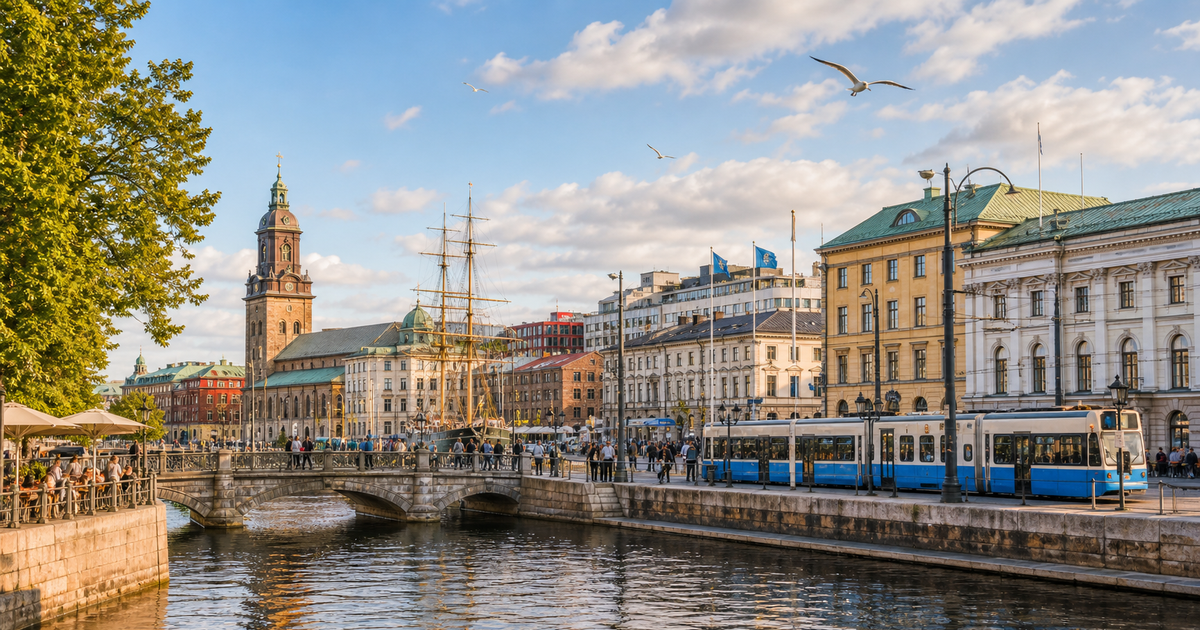 Gothenburg city waterfront and skyline