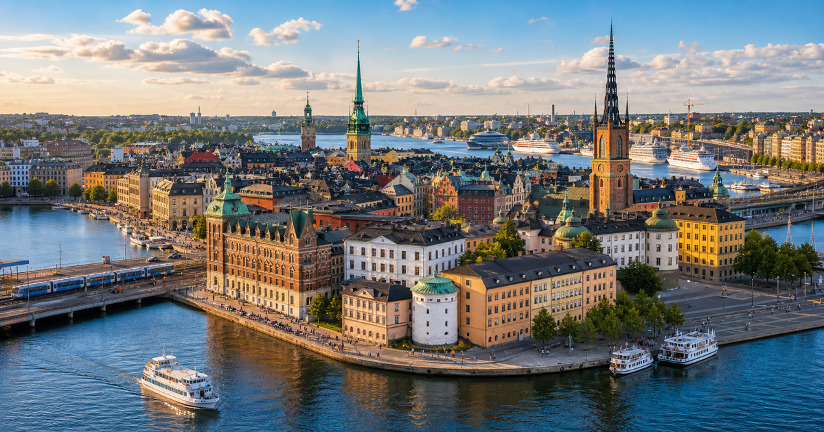 Stockholm city waterfront and skyline