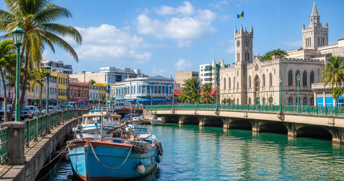 Bridgetown city waterfront and skyline