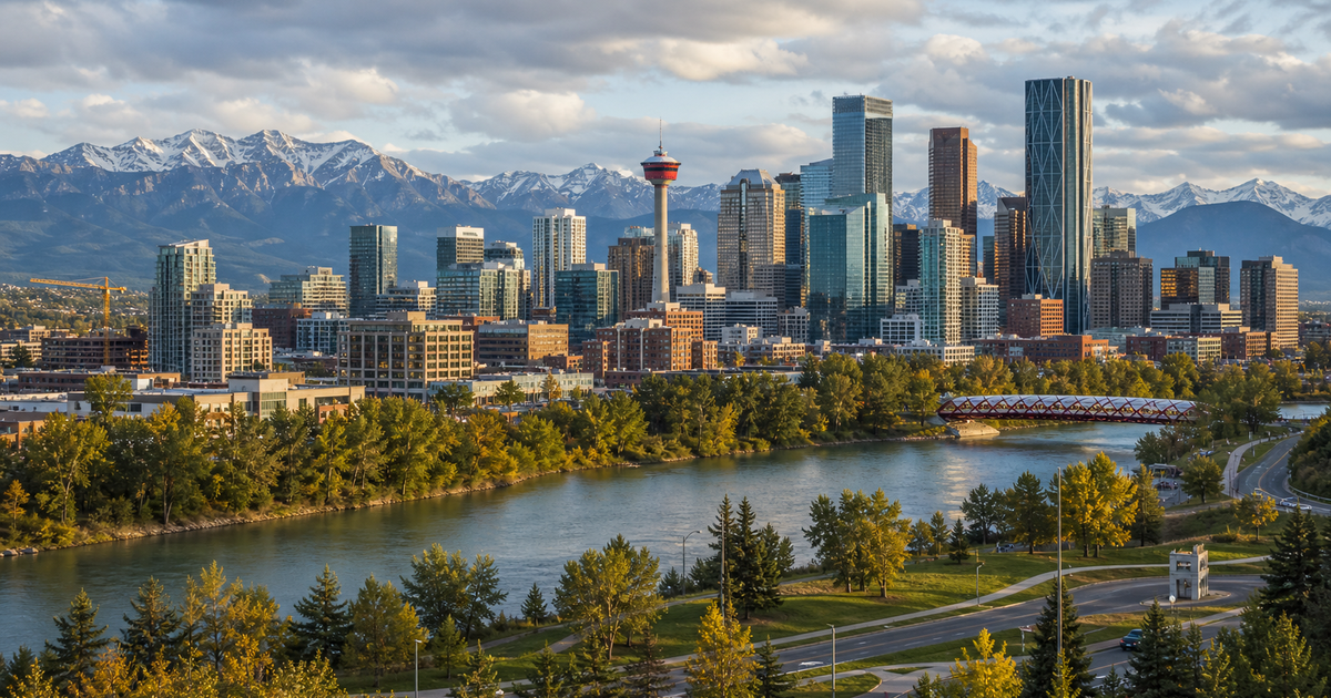 Calgary city waterfront and skyline