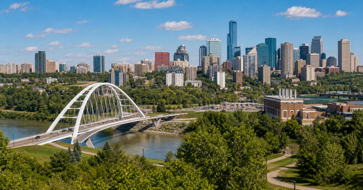 Edmonton city waterfront and skyline