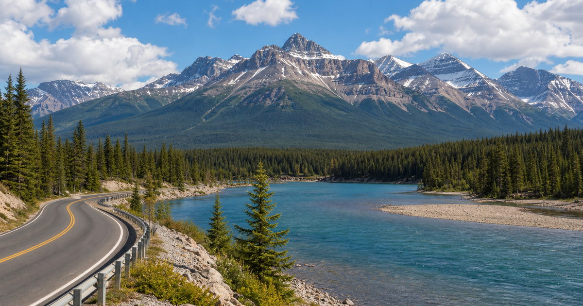 Jasper city waterfront and skyline