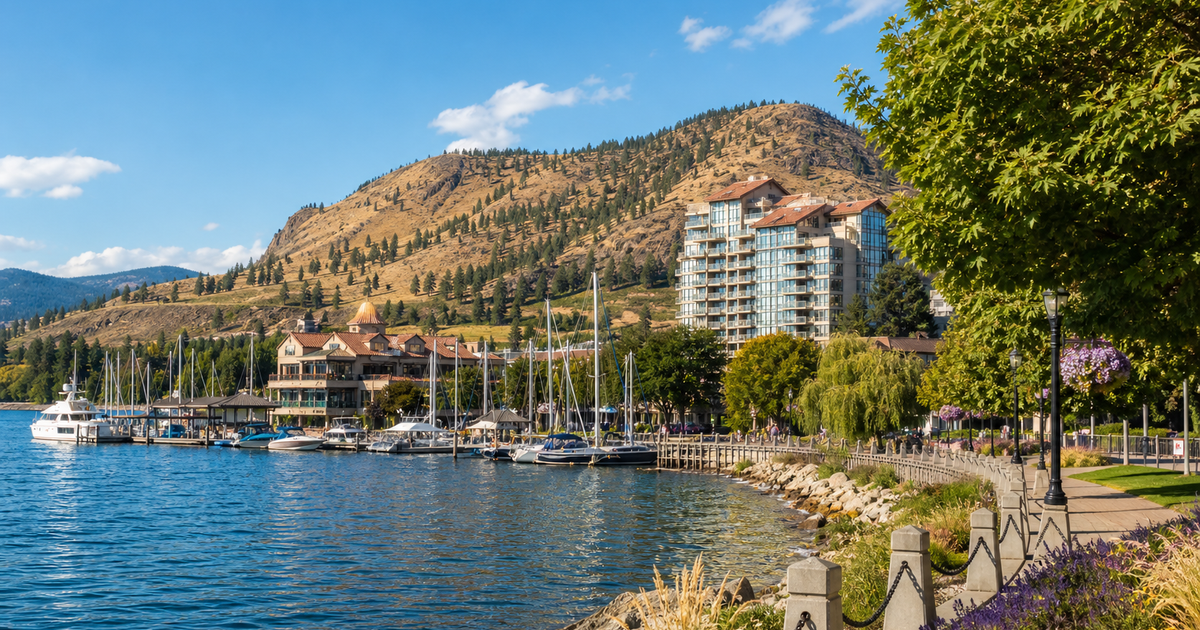 Kelowna city waterfront and skyline