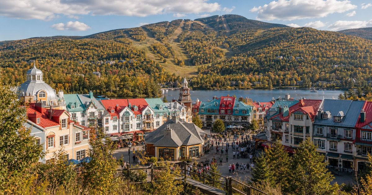 Mont-Tremblant city waterfront and skyline