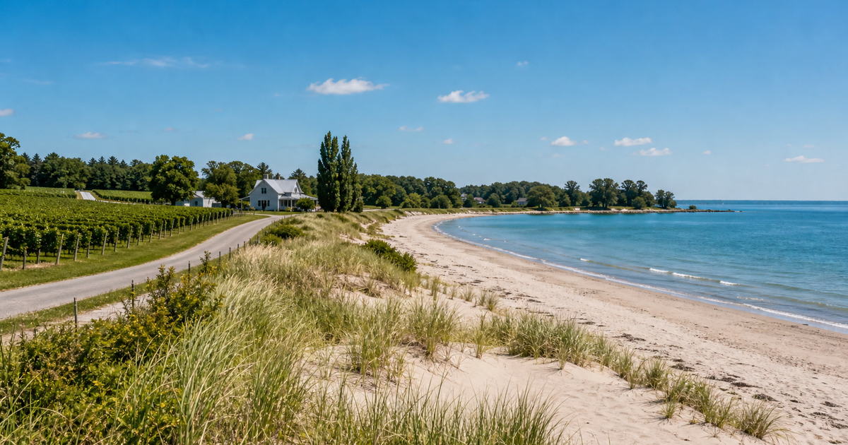 Prince Edward County city waterfront and skyline