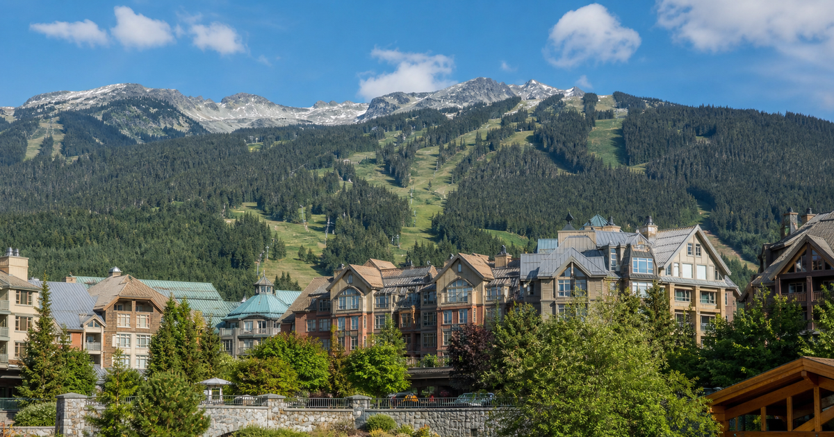 Whistler city waterfront and skyline