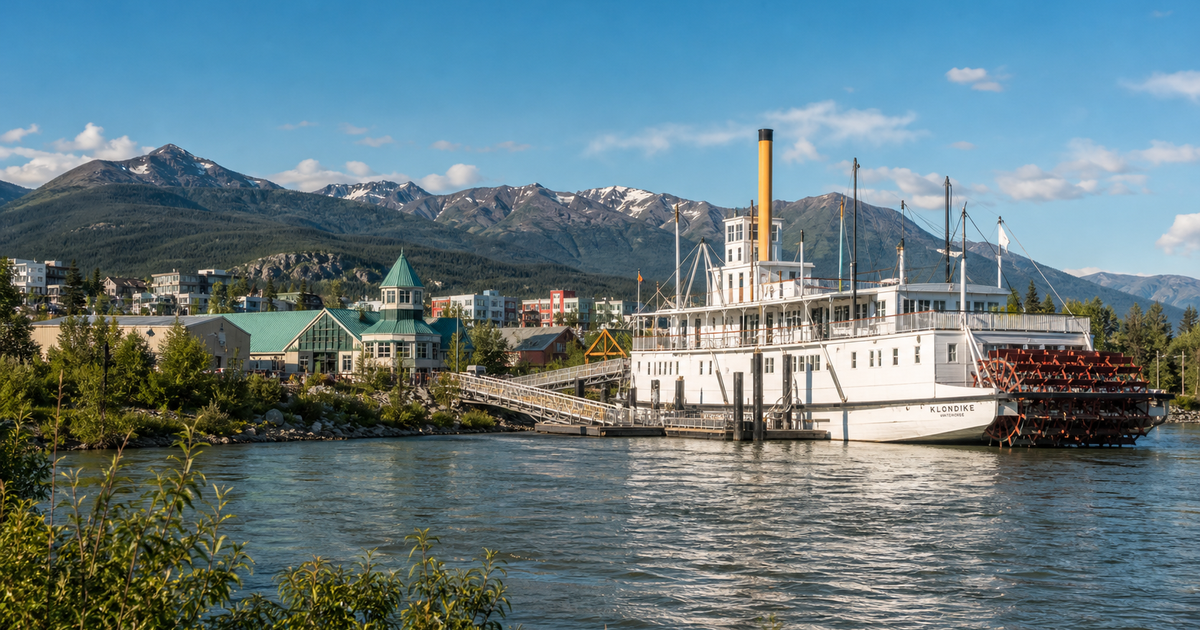Whitehorse city waterfront and skyline
