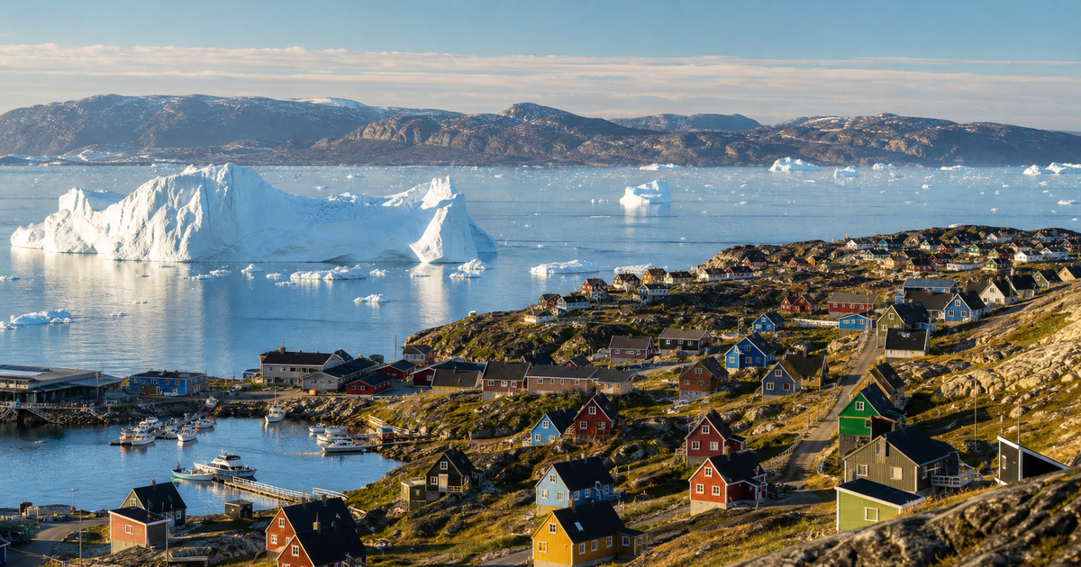 Ilulissat city waterfront and skyline