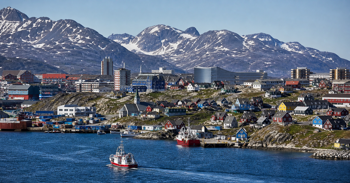 Nuuk city waterfront and skyline
