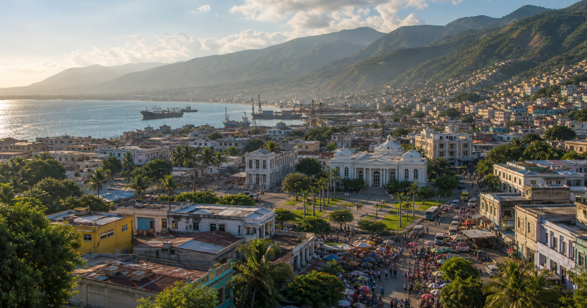 Port-au-Prince city waterfront and skyline