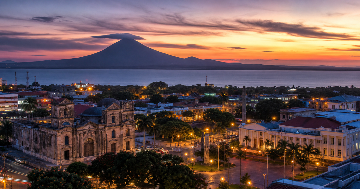 Managua city waterfront and skyline