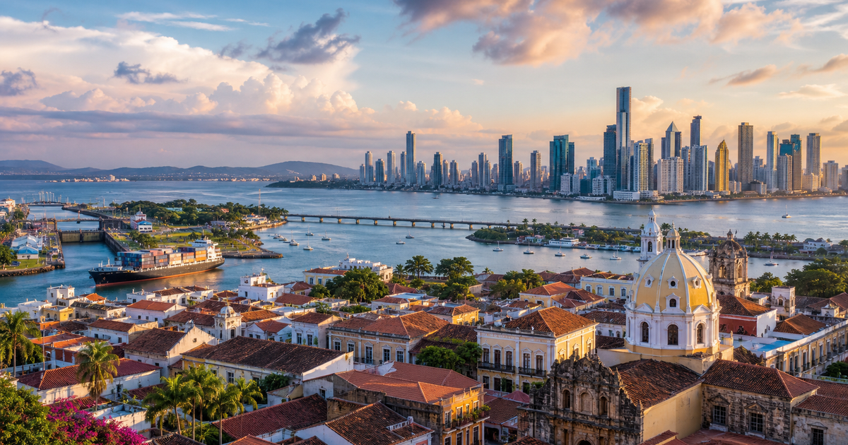 Panama City city waterfront and skyline