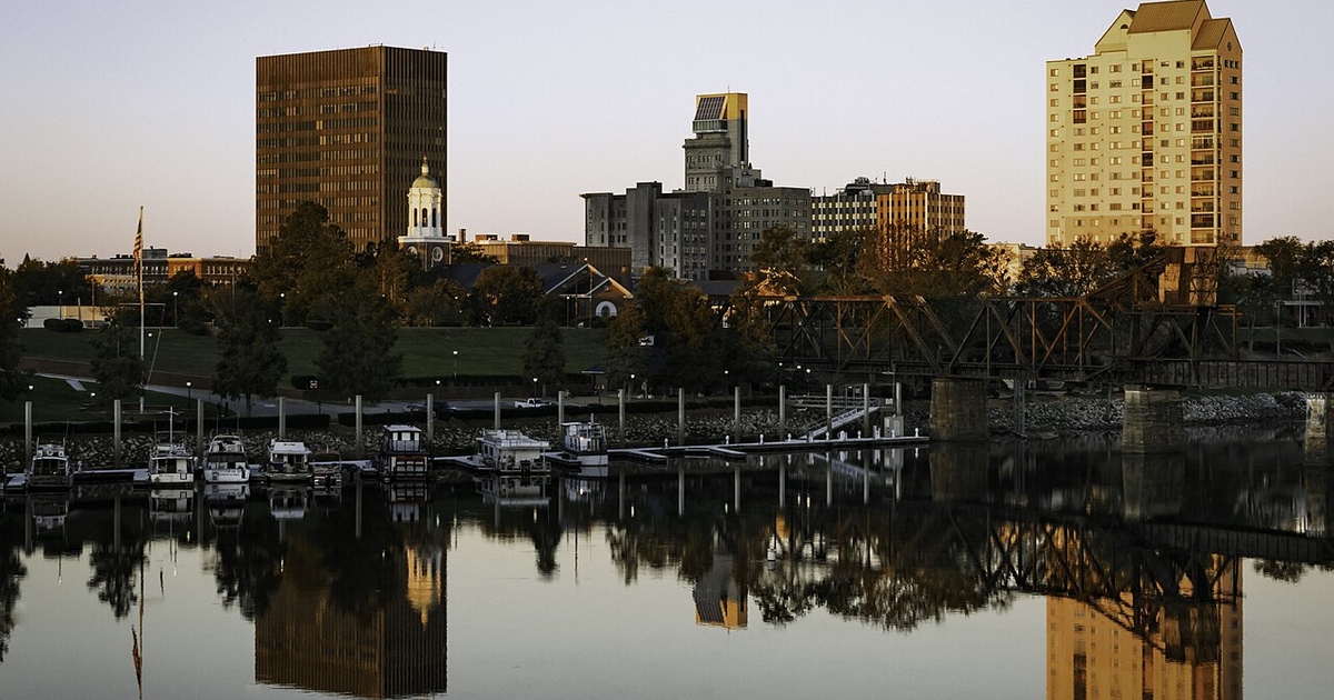 Augusta city waterfront and skyline