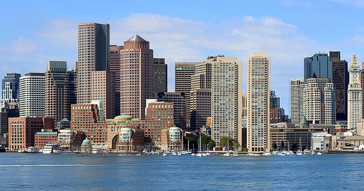 Boston city waterfront and skyline