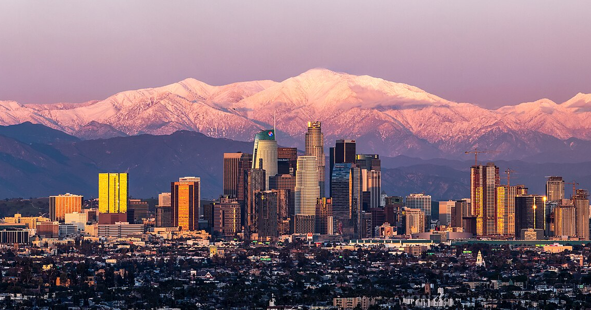 Los Angeles city waterfront and skyline