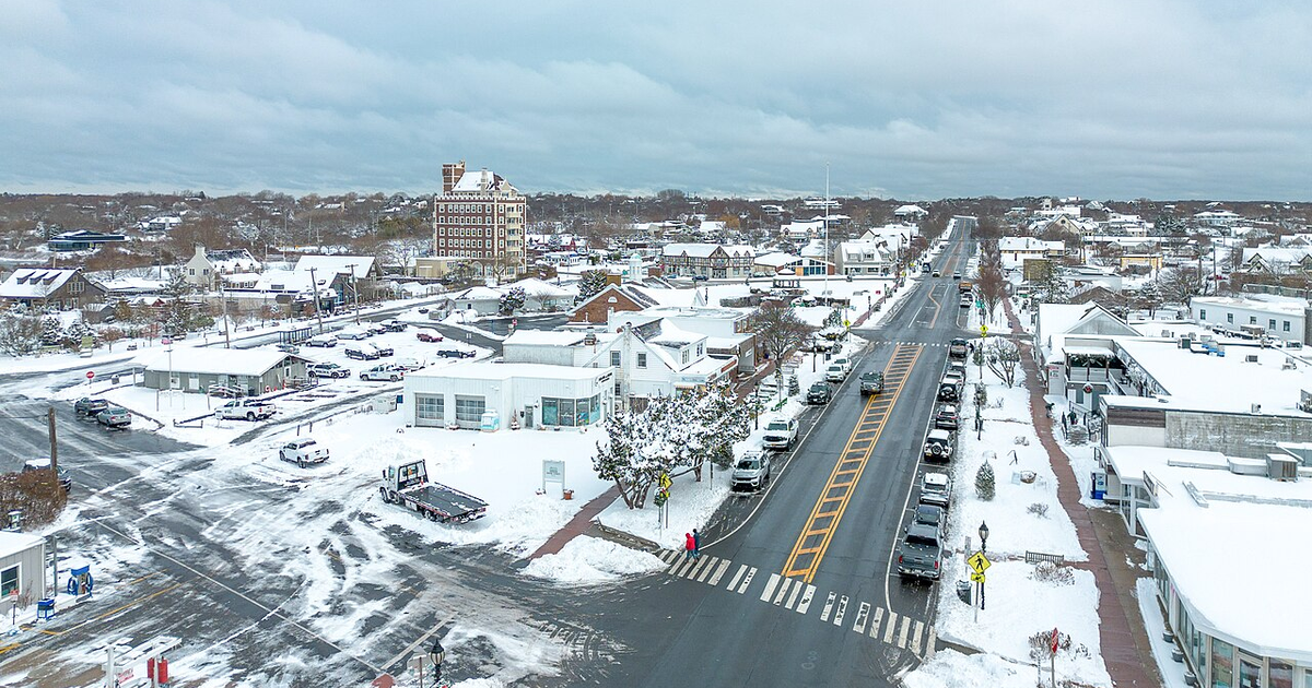 Montauk city waterfront and skyline
