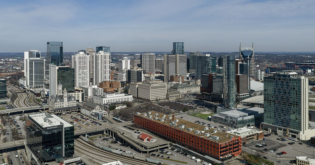 Nashville city waterfront and skyline