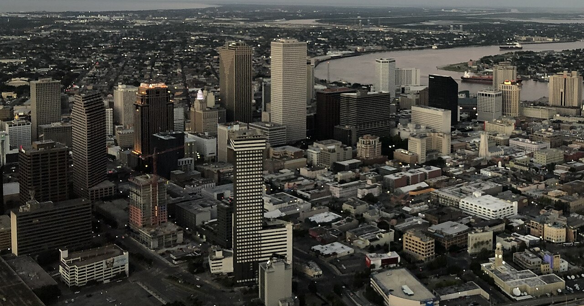 New Orleans city waterfront and skyline