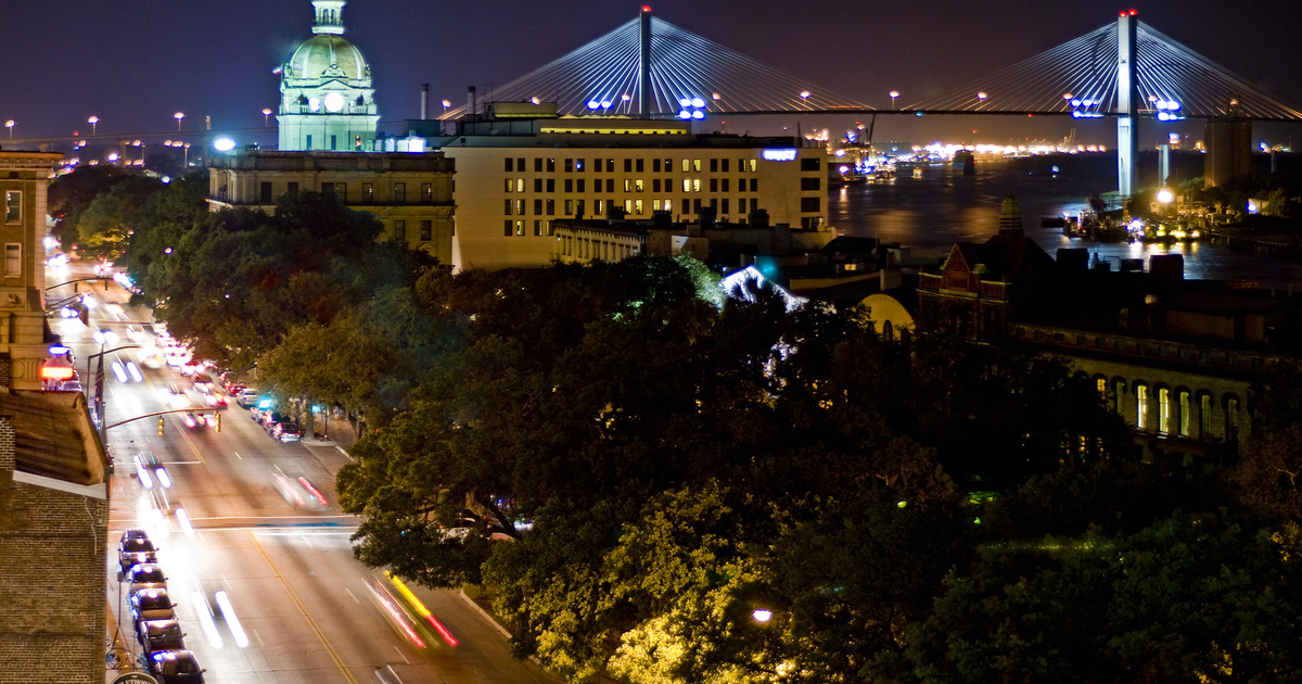 Savannah city waterfront and skyline