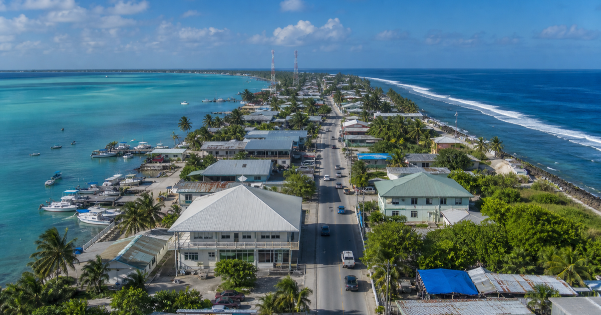 South Tarawa city waterfront and skyline