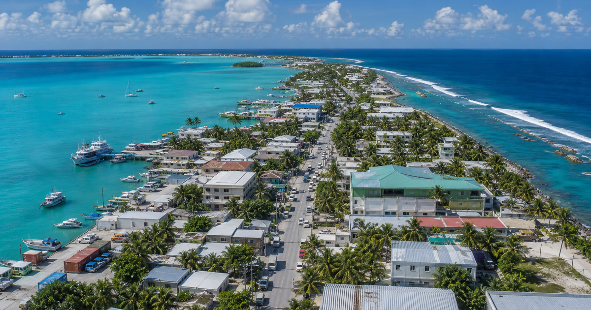 Majuro city waterfront and skyline