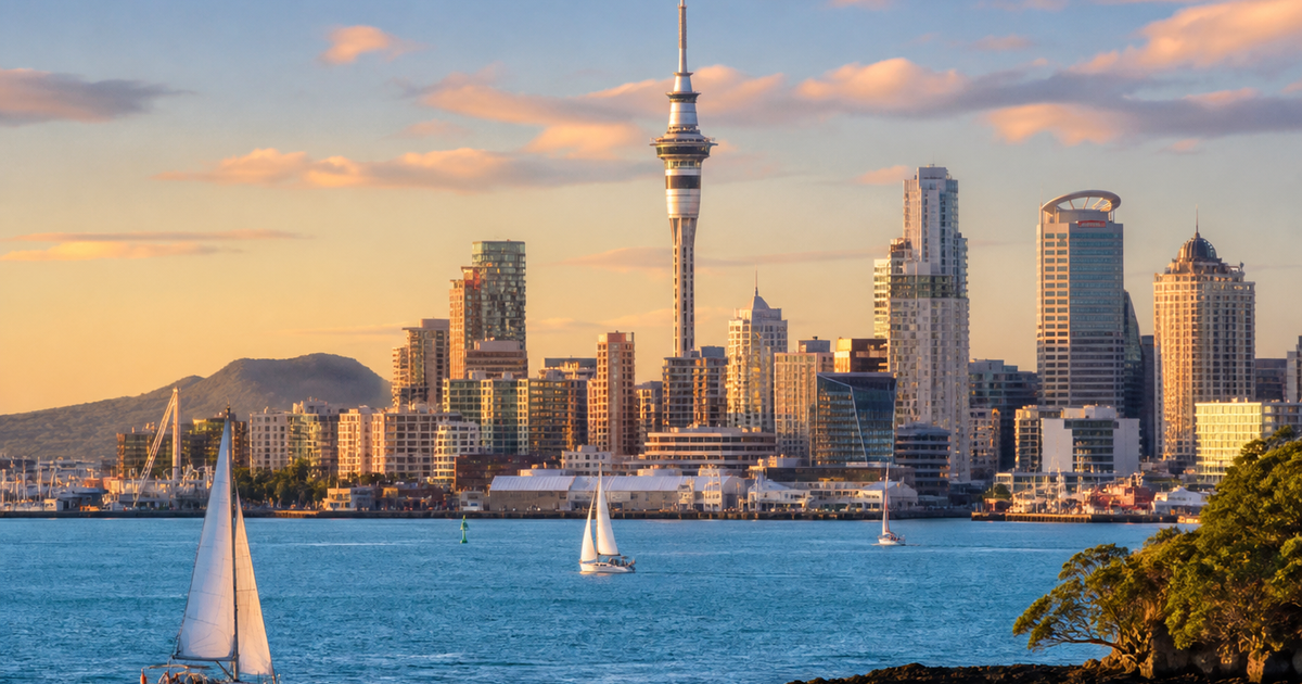 Auckland city waterfront and skyline