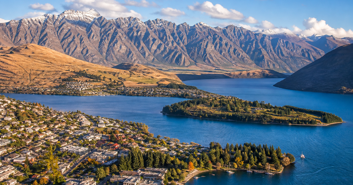 Queenstown city waterfront and skyline