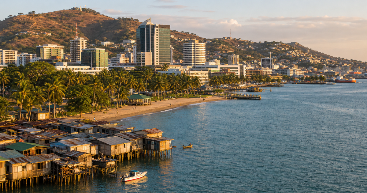 Port Moresby city waterfront and skyline
