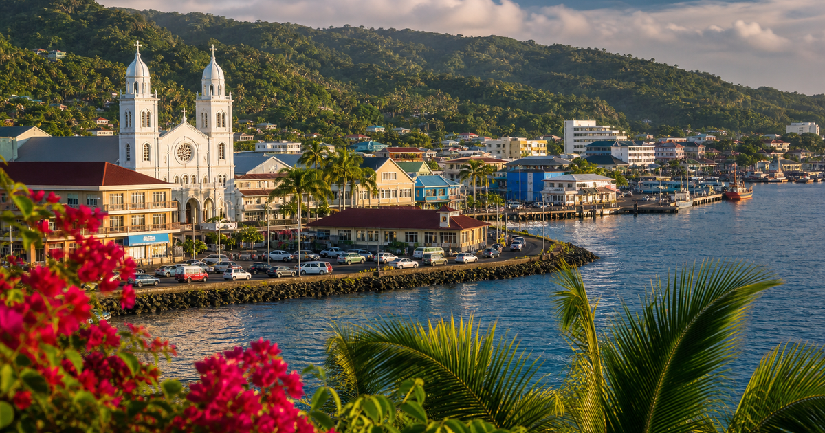 Apia city waterfront and skyline