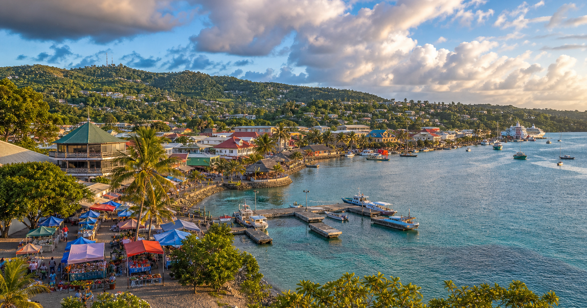 Port Vila city waterfront and skyline