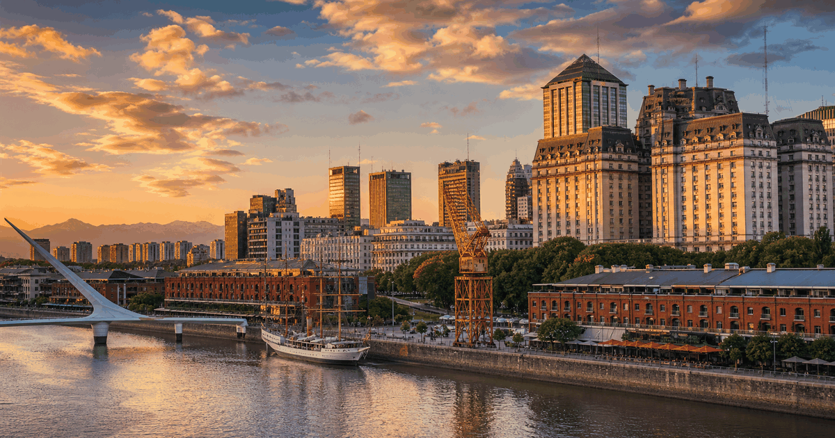 Buenos Aires city waterfront and skyline