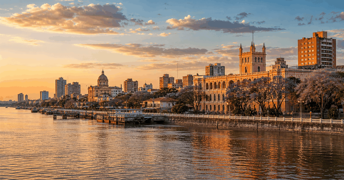 Asuncion city waterfront and skyline