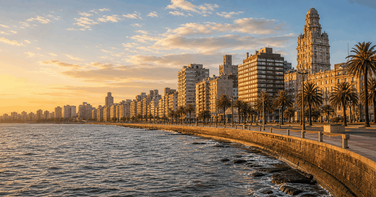 Montevideo city waterfront and skyline